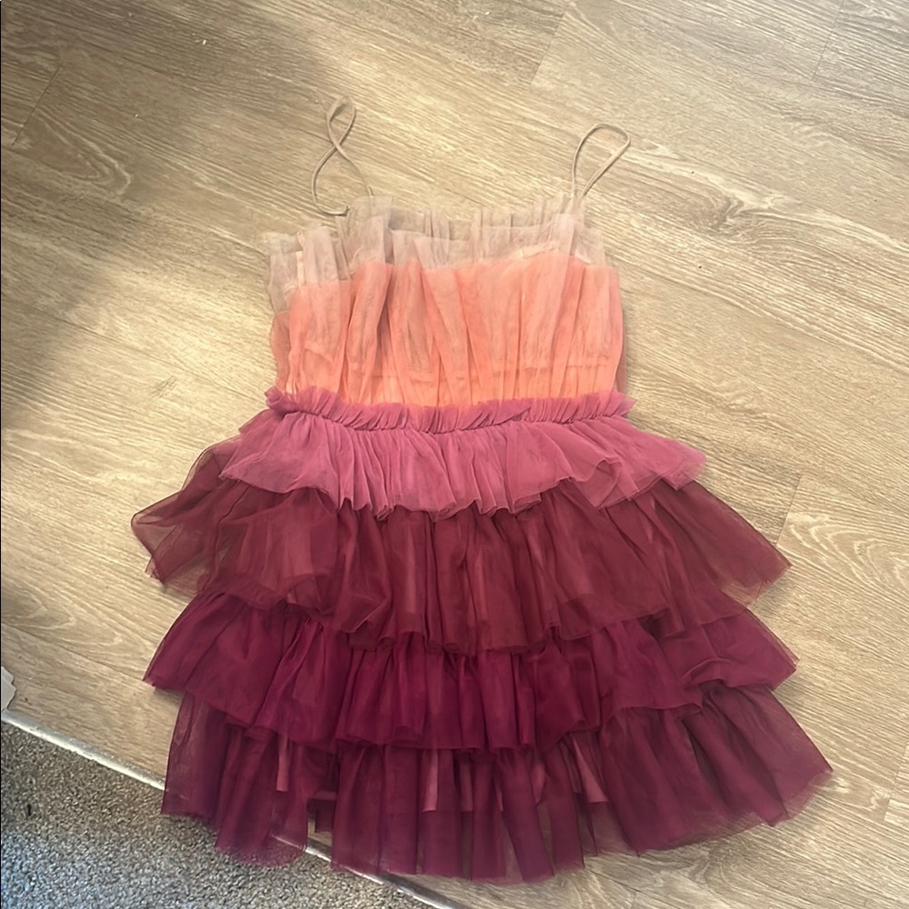 Layered Tulle Dress in Pink and Purple